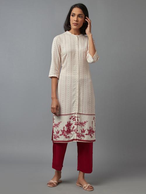 women's straight kurta - 18277846 - Very Small Image - 1