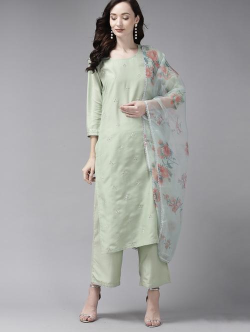neo mint kurta palazzo set - 18278814 - Very Small Image - 1