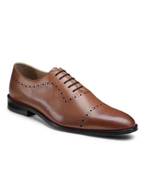 tan leather laceup oxfords - 18280622 - Very Small Image - 1
