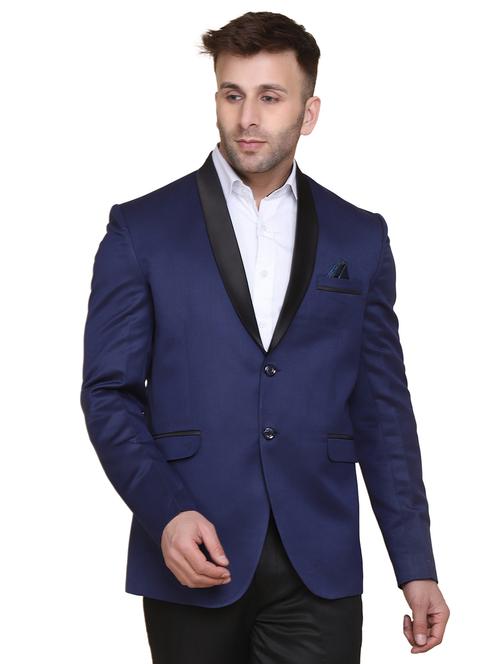 navy-blue solid formal blazer - 18280825 - Very Small Image - 1