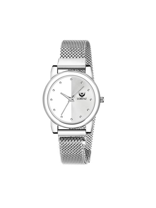 lorenz silver dial & silver magnetic mesh strap watch for women & girls  - 18281324 - Very Small Image - 1