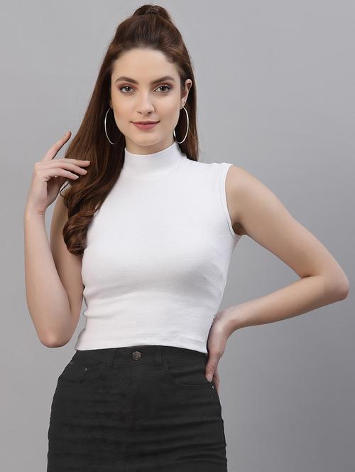 women's crop mock neck top - 18281361 - Very Small Image - 1