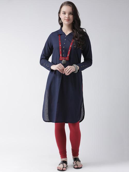 women's straight kurta - 18281787 - Very Small Image - 1