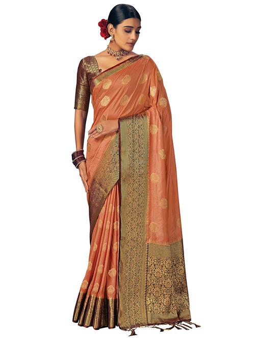 women's banarasi saree with blouse - 18283121 - Very Small Image - 1