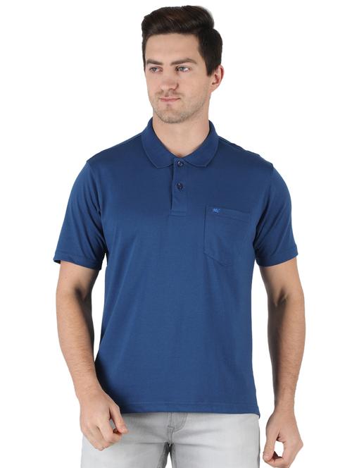 navy-blue solid polo t-shirt - 18284024 - Very Small Image - 1