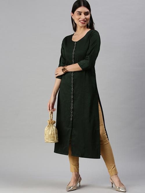 solid straight kurta - 18284985 - Very Small Image - 1