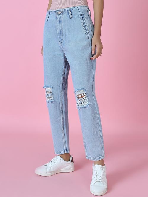 Women's Distress Slim Fit Jeans - 18285682 - Very Small Image - 1