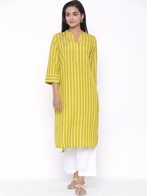 green kurta palazzo set - 18285940 - Very Small Image - 1