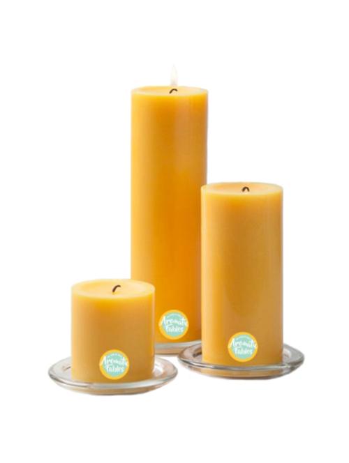 bosco pond scented set of 3 yellow color pillar candles - 18287375 - Very Small Image - 1