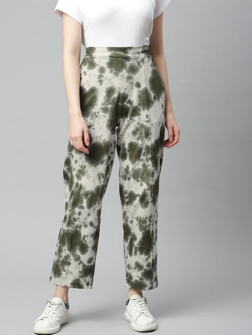 women solid high rise realxed fit trouser - 18288704 - Very Small Image - 1