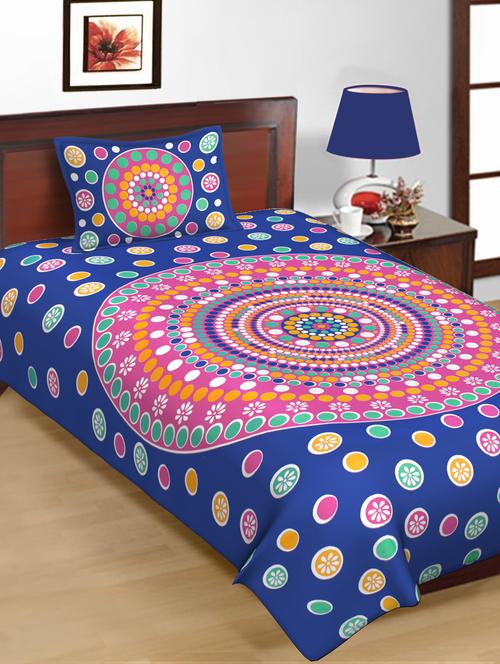 divamee cotton single bedsheet with 1 pillow cover - 18289026 - Very Small Image - 1