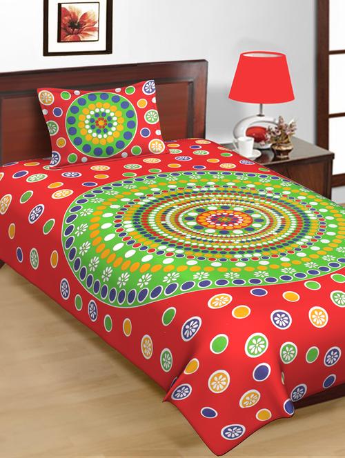 divamee cotton single bedsheet with 1 pillow cover - 18289027 - Very Small Image - 1