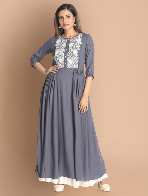 Women's Flared Kurta - 18289093 - Very Small Image - 1