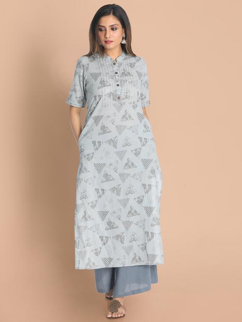 women's straight kurta - 18289095 - Very Small Image - 1