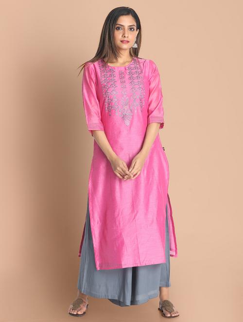 women's straight kurta - 18289098 - Very Small Image - 1