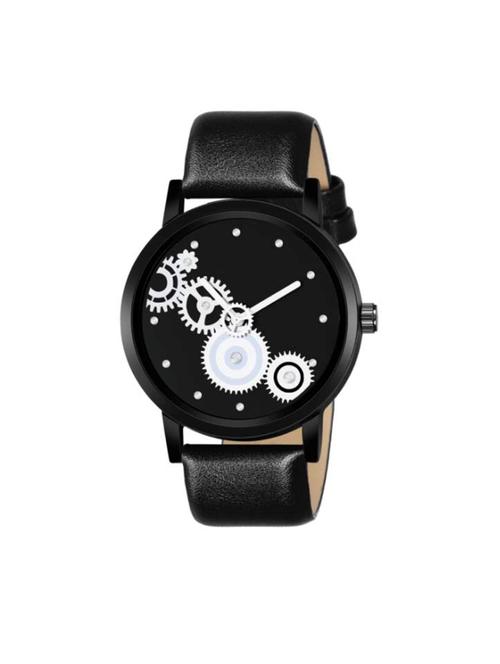 mt-06 black  watch with genuine leather strap for boys - 18289116 - Very Small Image - 1