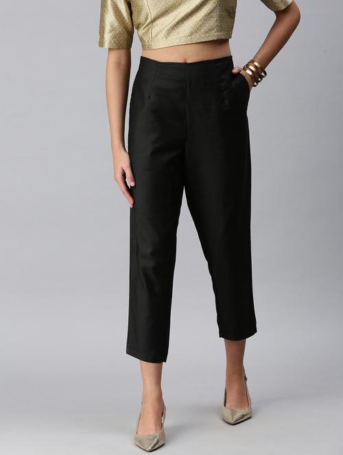 black solid tapered pant - 18289802 - Very Small Image - 1