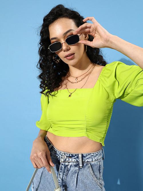 square neck solid top - 18290089 - Very Small Image - 1