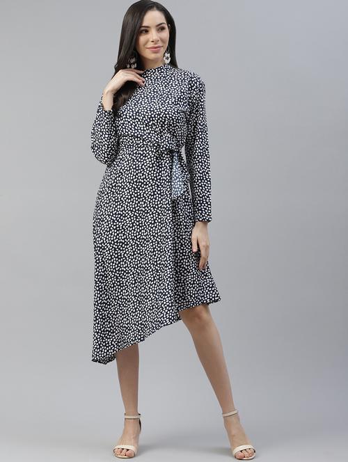 tie front printed a-line dress - 18290128 - Very Small Image - 1