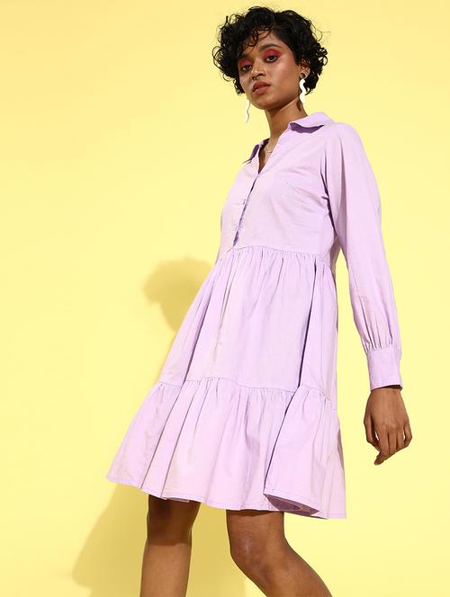 women's tiered dress solid dress - 18290143 - Very Small Image - 1