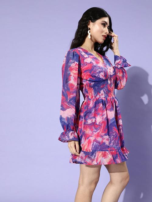 women's tiered dress tie & dye dress - 18290175 - Very Small Image - 1