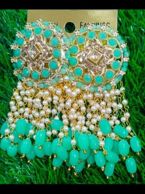 turquoise color earrings  - 18290517 - Very Small Image - 1