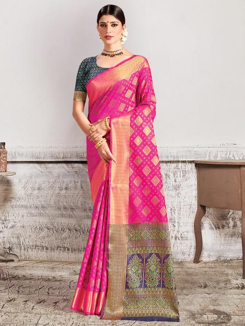women's self design pink colored saree - 18290772 - Very Small Image - 1