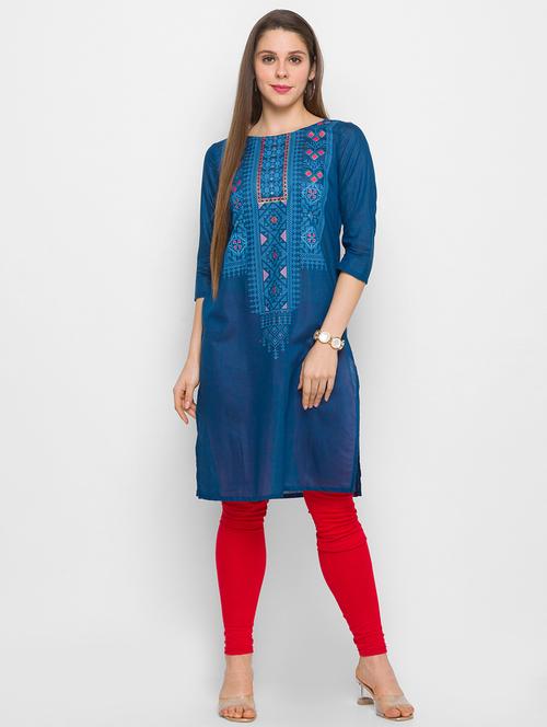 women's straight kurta - 18291549 - Very Small Image - 1