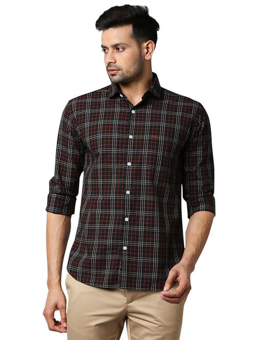 black checkered casual shirt - 18291645 - Very Small Image - 1