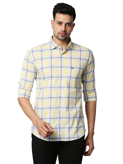 yellow checkered casual shirt - 18291665 - Very Small Image - 1