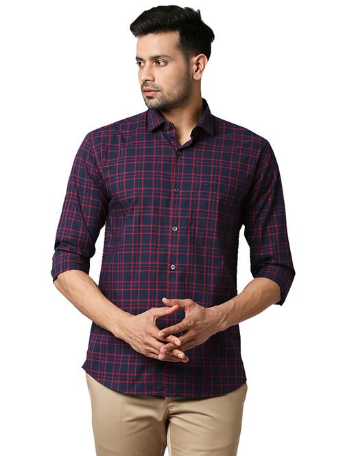 blue checkered casual shirt - 18291668 - Very Small Image - 1
