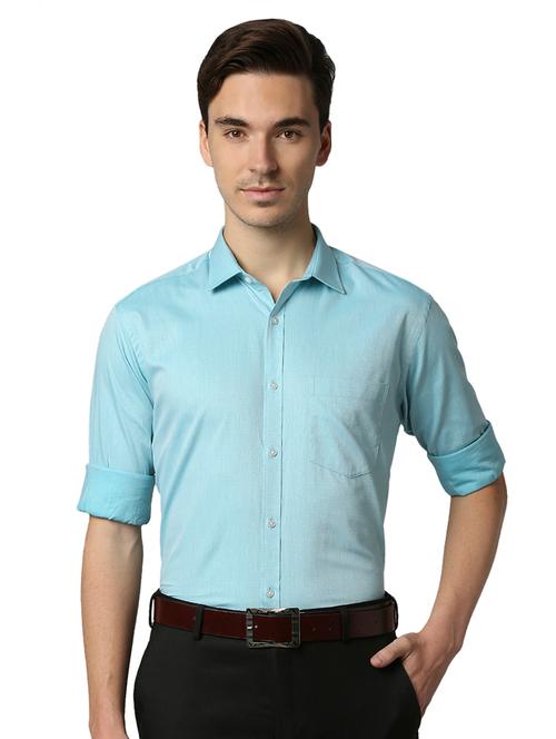 turquoise solid formal shirt - 18291695 - Very Small Image - 1