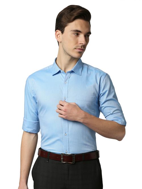 blue solid formal shirt - 18291754 - Very Small Image - 1