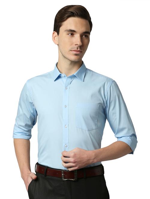 blue solid formal shirt - 18291779 - Very Small Image - 1