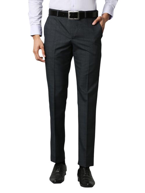 dark-blue solid formal trouser - 18291840 - Very Small Image - 1