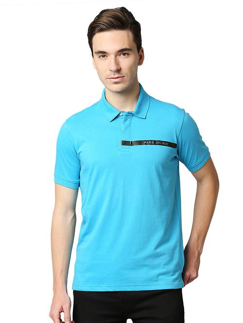 turquoise blue solid polo t-shirt - 18291924 - Very Small Image - 1