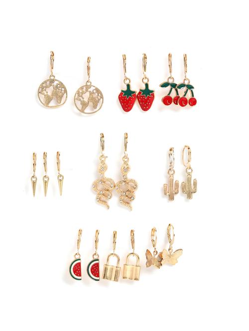 gold metal  earring - 18292012 - Very Small Image - 1