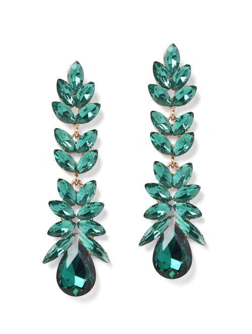green metal drop earring - 18292027 - Very Small Image - 1