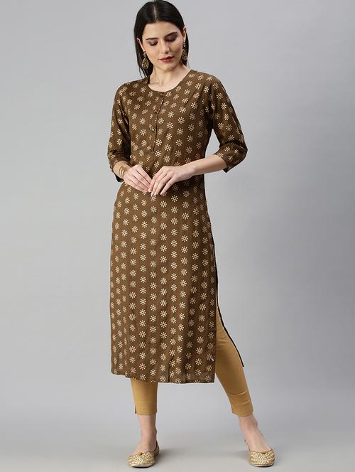 women's straight kurta - 18294530 - Very Small Image - 1