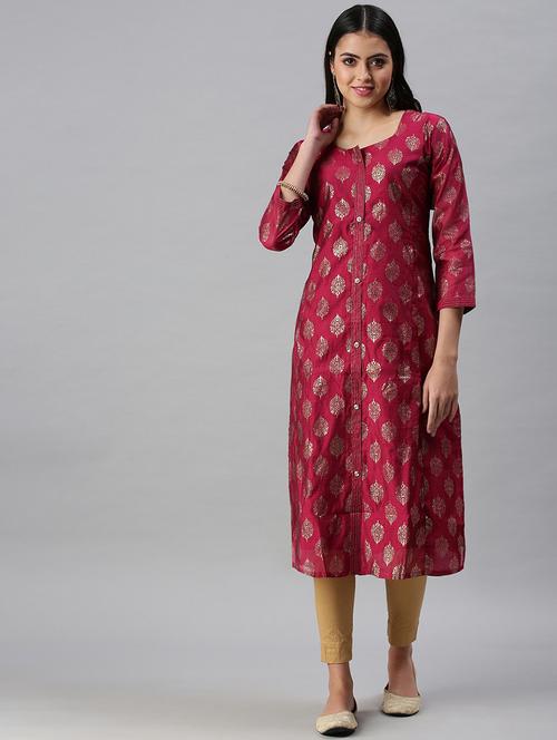Women's Front Slit Kurta - 18294535 - Very Small Image - 1
