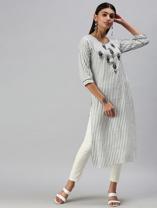 women's straight kurta - 18294582 - Very Small Image - 1