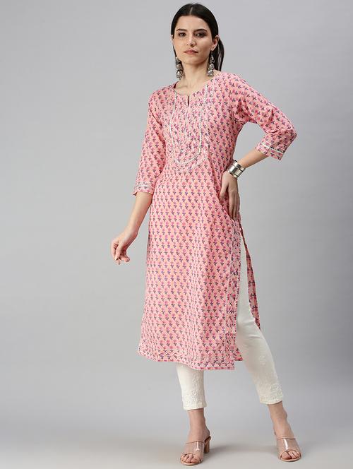 women's straight kurta - 18294641 - Very Small Image - 1