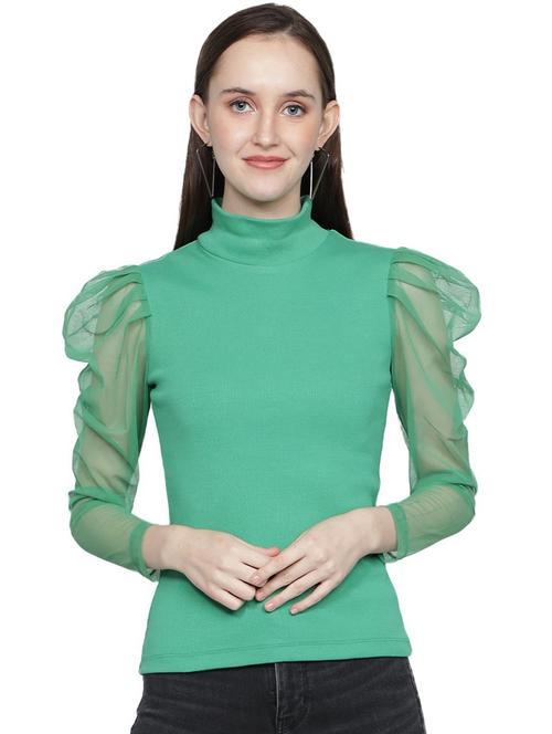 high neck solid top - 18296243 - Very Small Image - 1