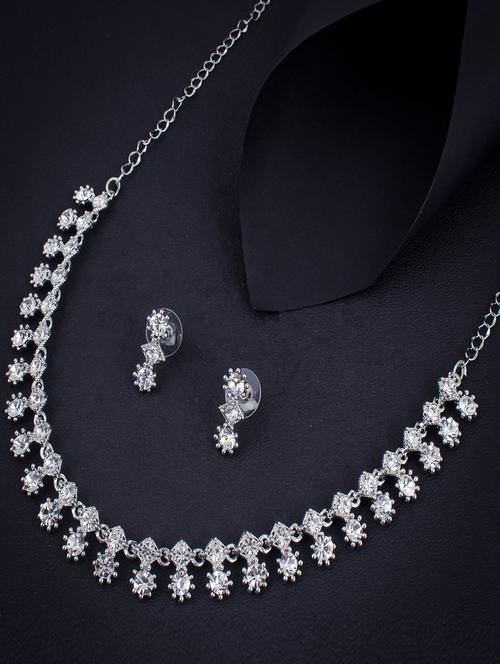 silver zinc necklaces and earring - 18296487 - Very Small Image - 1