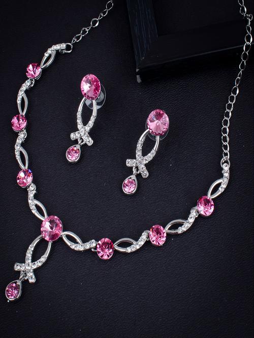pink zinc necklaces and earring - 18296576 - Very Small Image - 1