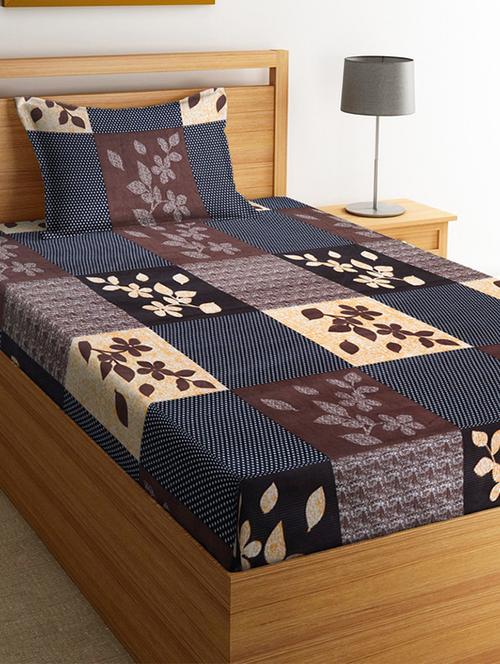 vas collections 144tc single bedsheet with 1 pillow covers - supersoft microfiber - breathable & wrinkle free - 2 pcs set - 18297265 - Very Small Image - 1