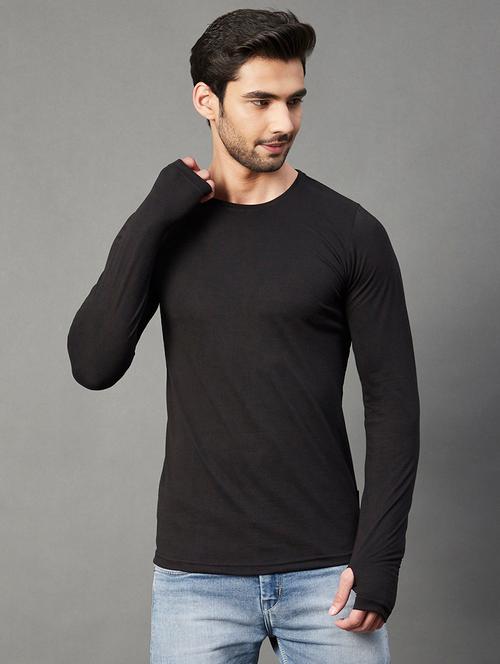 black solid t-shirt - 18297509 - Very Small Image - 1
