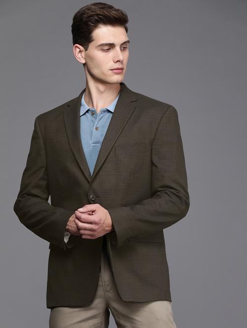 brown textured formal blazer - 18297784 - Very Small Image - 1