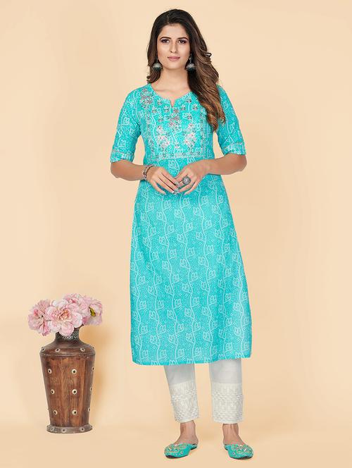 women's straight kurta - 18298154 - Very Small Image - 1