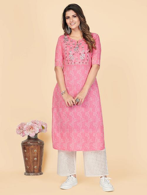 women's straight kurta - 18298155 - Very Small Image - 1